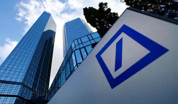 The headquarters of Deutsche Bank are pictured in Frankfurt